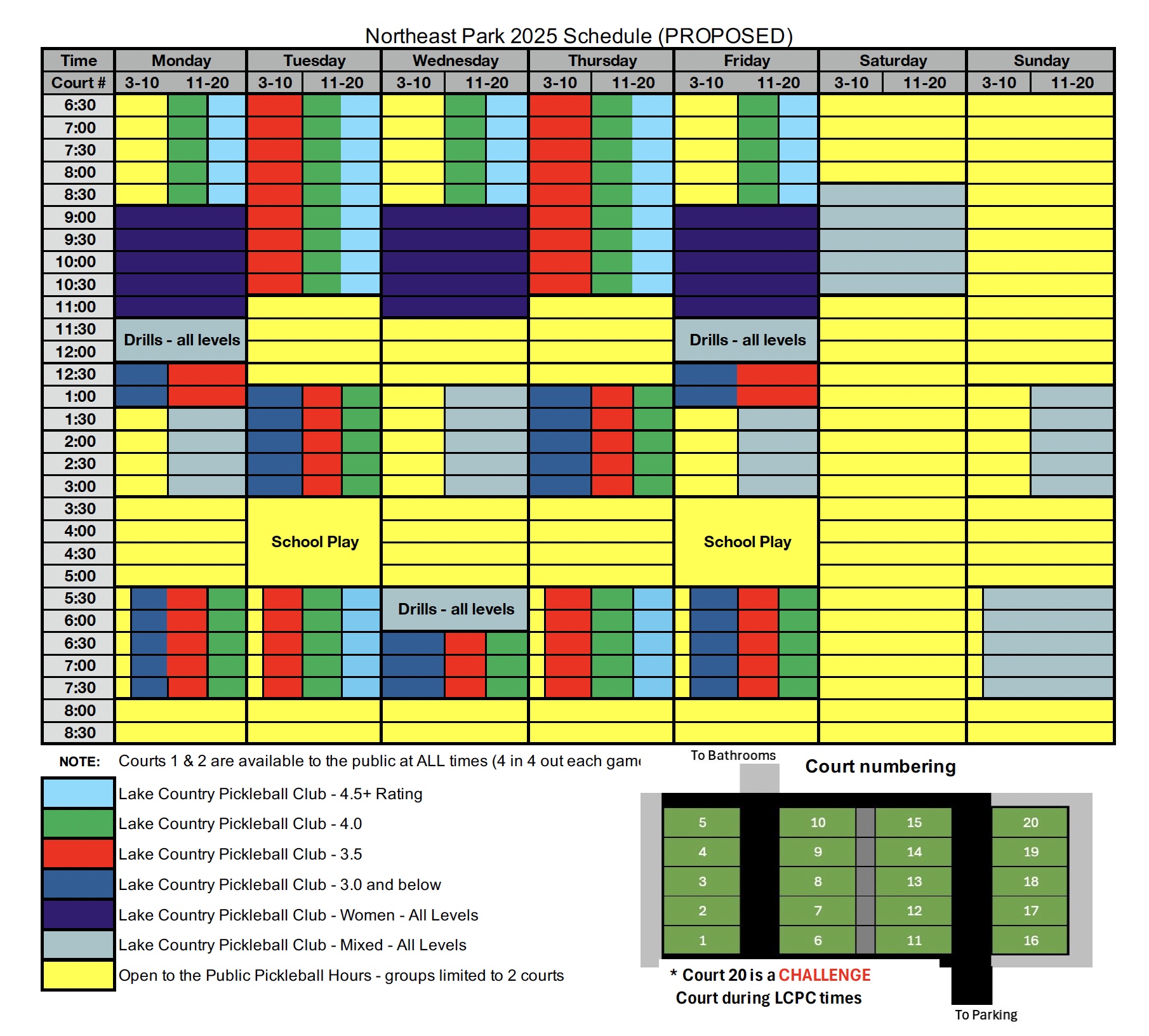 2025 Schedule - Proposed